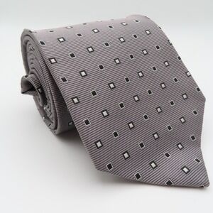 Brooks Brothers Silk Tie Gray Black Polka Dot 4" Wide 58" Long USA NEW